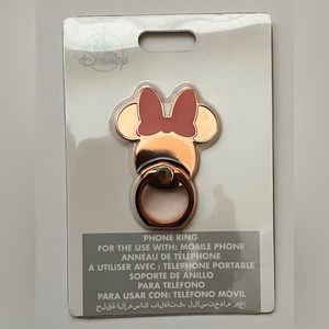 Disney Parks Rose Gold Pink Bow Minnie Mouse Phone Ring Grip D Tech Accessory